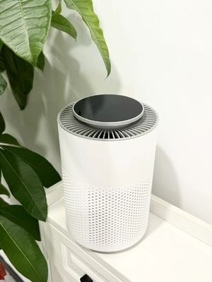 Elegante limpador de fumaça elétrico branco HC10 com 6 watts de potência - 160x160x246mm